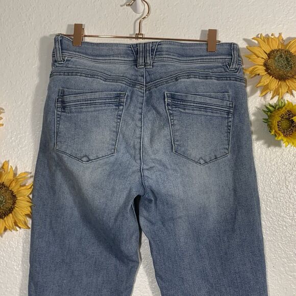 Democracy AB Technology Light Blue Denim Distressed 10” Rise Jeans Size 6 Womrns - Picture 5 of 12